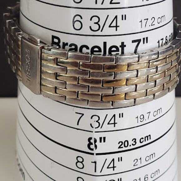 Fossil Stainless‎ Steel Unisex Watch ES1414 Two-Toned with Fresh Battery - Picture 2 of 9